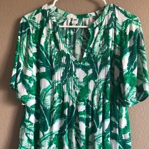 Flowy Leaf Print Top